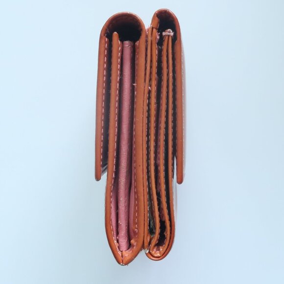 Chanel Orange Patent Leather Wallet Card Holder Silver CC Logo Luxury Designer - Picture 7 of 16